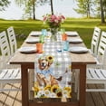 thumbnail image 4 of Table Runners 90 Inches Long Dress Scarves, Sunflowers Dog Farmhouse Coffee/Dining/Kitchen Table Runner for Living Room, Spring Watercolor Floral Stars Grey Plaid 13x90 Inch, 4 of 9