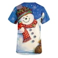 thumbnail image 3 of Tarmeek Christmas Scrubs Tops for Women Snowman and Snow Graphic Workwear Lightweight Short Sleeve Holiday Uniform Scrubs with Pockets, 3 of 3