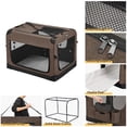 thumbnail image 5 of Veehoo Folding Soft Dog Crate, 3-Door Pet Kennel, 600D Cationic Oxford Fabric, 36", Brown, 5 of 9