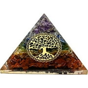 7 Chakra Crystal Orgone Pyramid, Organite Pyramid Tree of Life