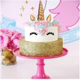 thumbnail image 5 of dcorations Gteau, Dor Licorne Gteau D'anniversaire/cake Topper, Licorne Klaxon Oreilles Et Cils Set Dcorations De Gteau, Licorne Dcoration De Fte, 5 of 5