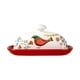 thumbnail image 1 of Mantequera Portamantequera con Tapa Recipiente Multifuncional Rectangular para Queso Recipiente para para Buffet Comedor Refrigerador Fijación roja 150 g, 1 of 8