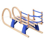 vidaXL 1 Piece Foldable Toboggan Sledge with Backrest 43.3 Plywood for Kids 3-14