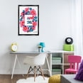 thumbnail image 4 of Stupell Industries Eclectic Floral Bloom Letter E Black Floating Frame Canvas Art, 21 x 31, by Hannah Byatt, 4 of 8
