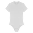 thumbnail image 4 of Alvivi Men's Short Sleeve Press Button Crotch Shirt Bodysuit Undershirts Leotard Top Jumpsuit White L, 4 of 7