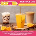 100 Sets 16 oz Clear Plastic Cups with Flat Lids Disposable Cups for Iced Coffee, Juice