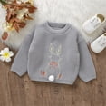 thumbnail image 2 of KAUOD Baby Girls Cable Knit Sweater Easter Bunny Crewneck Sweater Blouse Cute Long Sleeve Pullover Tops Sweatshirt, 2 of 4