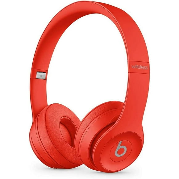 Restored Beats Solo3 Wireless On-Ear Headphones - W1 Chip, Class 1 Bluetooth, 40 Hours of Listening Time, Built-In Microphone and Controls - (Red)