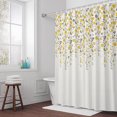thumbnail image 5 of Yellow Gray Floral Shower Curtain for Bathroom, Spring Flowers Fabric Shower Curtain Set with Hooks, Waterproof Washable Bath Curtain for Bathroom Decor, 72"x72", 5 of 9