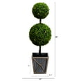 thumbnail image 3 of Nearly Natural Potted Double Ball Boxwood Artificial Topiary Tree - 3' - Clear LED Lights, 3 of 9