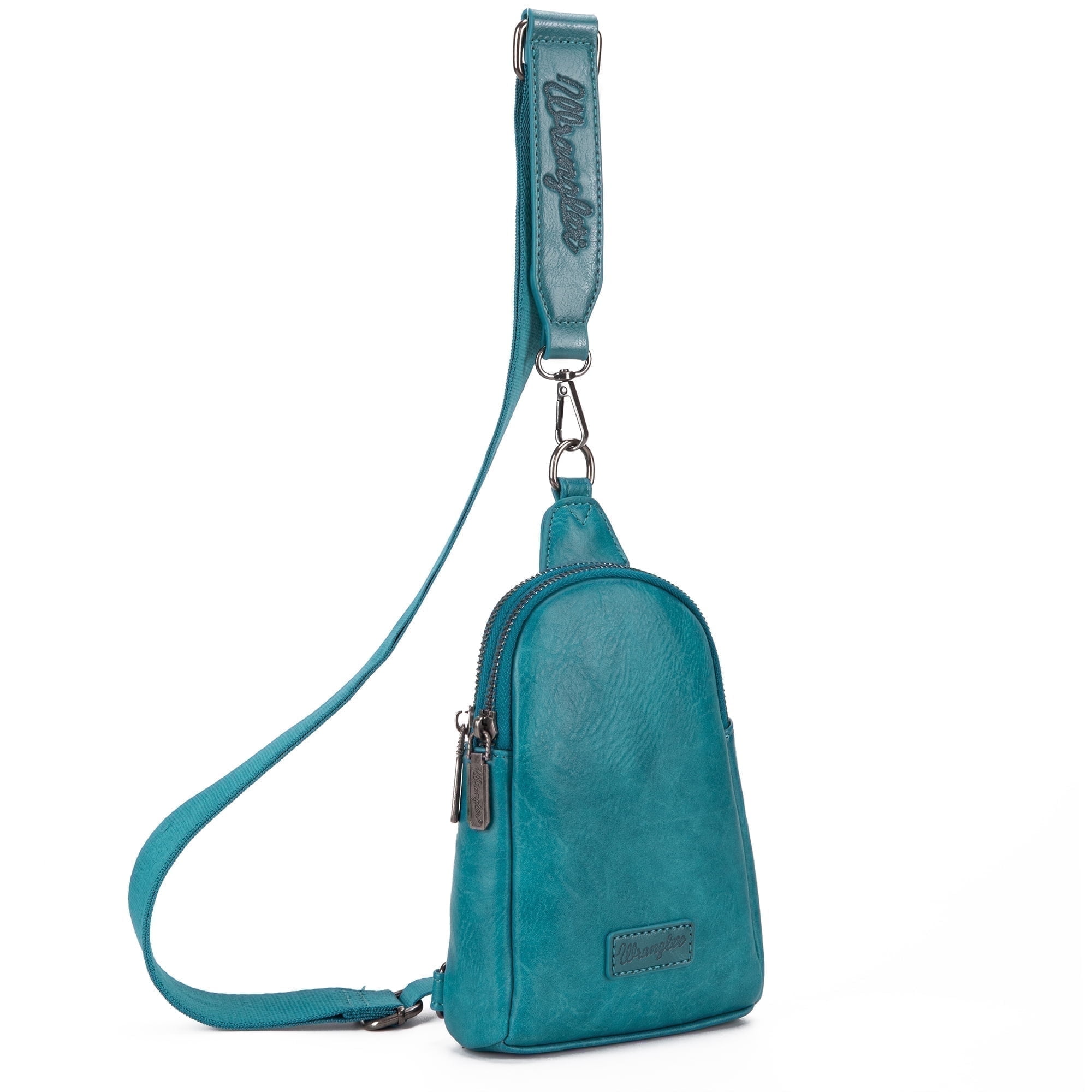 Wrangler Crossbody Sling Bags for Women Cross Body Fanny Pack Purse with Detachable Strap Zipper 7.5 "H, Blue