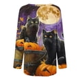 thumbnail image 5 of FDGIU 2025 Halloween Shirts Women Crewneck, Cute Ghost Pumpkin Graphic Casual Long Sleeve Tops, Loose Fit Pullover for Autumn Parties, 5 of 5