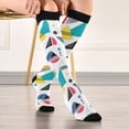 thumbnail image 5 of FORMRS Womens Knee High Socks Casual Long Thick Travel Daily Wear, 1 Pair, Black Retro Pattern, 5 of 6