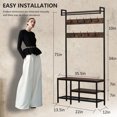 thumbnail image 7 of Coat Rack with Shoe Storage, Hall Tree with Bench, Entryway Bench with Coat Rack, 5 In 1 Shoe and Coat Rack for Entryway, With 9 Hooks, A Hanging Rod, 35.5x12x70.8in, 7 of 7
