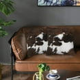 thumbnail image 6 of Cowhide Printing Throw Pillow Covers 20x20 Set of 2 Cow Print Short Plush Pillows Case Brown White Square Cushion Cover Decorative Pillowcases for Couch Bed, 6 of 12