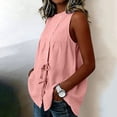 thumbnail image 6 of Dvprdro Womens Round Neck Tie Front Tank Top Linen Sleeveless Loose Fit Solid Summer Casual Tops, 6 of 8