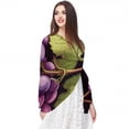 thumbnail image 5 of Grape Elegant Silk Scarf - Translucent Chiffon Yarn - Lightweight and Breathable - 180*73 inches - Stylish Accessory for Women, 5 of 6