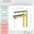 thumbnail image 3 of Lulani Yasawa Stainless Steel 1-Handle Single Hole Bathroom Faucet with Drain Assembly - Champagne Gold, 3 of 7