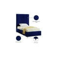 thumbnail image 4 of Homestock Rustic Retreat Navy Velvet Twin Bed, 4 of 7