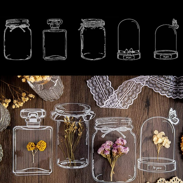 Marcapáginas de flores secas, marcapáginas transparentes de flores secas, marcapáginas transparentes para flores secas (20 unidades)