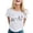 White, variant on Crew Neck T Shirts For Women Letter Print Fashion Casual Short Sleeved Top Sun Shirt Women