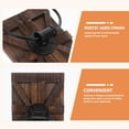 thumbnail image 3 of OFFIGAM Rustic Wooden Iron Wall-Mounted Towel Holder for Home Bathroom Kitchen, 17.5 x 6.5 Inches Design, 3 of 8