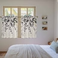 thumbnail image 3 of Grey Eucalyptus Kitchen Curtains 45 Inch Length, Farmhouse Weeping Leaves on Linen Tiers Curtains for Bathroom Bedroom Cafe, Light Filtering Small Window Treatment Short Drapes 2 Panels 42"Wx45"L, 3 of 8