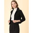 thumbnail image 3 of INSPIRE CHIC Blouson Bomber Court Élégant pour Femme à Boutons, Col Pointu, 3 of 6