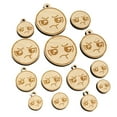 thumbnail image 1 of Kawaii Cute Pout Pouting Face Wood Mini Charms Shapes DIY Craft Jewelry - With Hole - 20mm (15pcs), 1 of 7