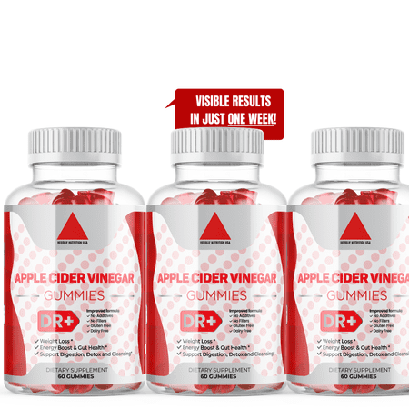 Apple Cider Vinegar Gummies - Your All-In-One Solution for Weight Loss, Detox, Cleanse, and Immune Support, Non-GMO, Safe, Proven, Made in USA - 60 Gummies [3-Pack]