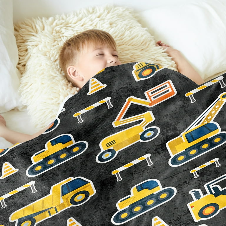 Construction Truck Blanket Kids Fleece Throw Blankets for Girls Boys Soft Fuzzy Flannel Tractor Blanket for Bed Couch Fuzzy Kids Bed Blanket Gift 50 x60 Walmart