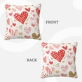 thumbnail image 3 of LNWH Decorative Pillow Covers, Watercolor Heart Doodle Square Sofa Decorative Knit Pillow Case, 26"x26", 3 of 8