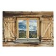 thumbnail image 1 of Mountain Cutting Board, Mountain and Sky View Wooden Shuttered Window Room on Top of the Hills Nature Look, Decorative Tempered Glass Cutting and Serving Board, Large Size, Multicolor, by Ambesonne, 1 of 1