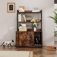 thumbnail image 3 of Kojooin Litter Box Enclosure, Cat Litter Box, Cat Cabinet Furniture Hidden with Storage, with 3 Layers Storage Shelf, 3 of 8