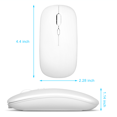 thumbnail image 4 of 2.4GHz & Bluetooth Rechargeable Mouse for Realme Narzo 50 Bluetooth Wireless Mouse Designed for Laptop / PC / Mac / iPad pro / Computer / Tablet / Android Pure White, 4 of 7