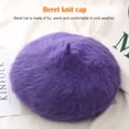 thumbnail image 4 of Sonducket Gorros de piel de boina, sombrero clásico de estilo coreano, tocado romántico de otoño, ropa de fiesta, suministros de ropa para mujeres y Sombreros violeta Sonducket AP010201-02B, 4 of 6