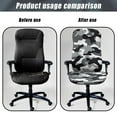 thumbnail image 4 of FKELYI Office Chair Cover for Home Anti-Dust Computer Chair Covers Removable Rotating Chair Slipcover for Swivel Boss Chair Grey Black Camo Print Office Decoration, Large, 4 of 6