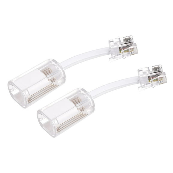 Uxcell Telephone Cord Detangler 360 Degree Rotating Landline Cable Anti-Tangle Phone Cord Clear White 2pcs