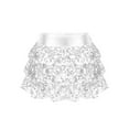 thumbnail image 2 of YiZYiF Kids Girls Sparkly Sequins Dance Skirt Tiered Ruffle Skorts Hip Hop Jazz Performance Costume Silver 10, 2 of 7