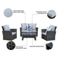 thumbnail image 6 of Superjoe Outdoor Patio Furniture Set 4 Seat Conversation Set Wicker Sectional Sofa Couch Rattan Chair Table for Outdoor Patio Garden, Gray Rattan Gray Cushion, 6 of 7