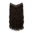 thumbnail image 2 of Wentin Brown Wire Hair Extension Long Synthetic Clip In Wave Curly Hairpiece For Women 16 Inch Adjustable Size Transparent Headband, 2 of 8