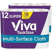 Viva Multi-Surface Cloth Paper Towels, Task Size - 12 Super Rolls (2 Packs of 6) = 18 Regular Rolls (81 Sheets Per Roll)