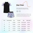 thumbnail image 7 of iEFiEL Girls Two-Piece Swimsuit Quick Dry Bathing Suit UPF50+ Rash Guard Swim Shirt Tops with Shorts Black 7-8, 7 of 7