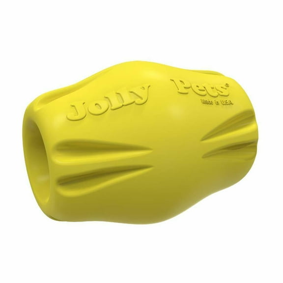 Flex-N-Chew Durable Dog Toys Hollow Treat Dispensing Floating Bobble or Squarble (Bobble - Yellow 2.5")