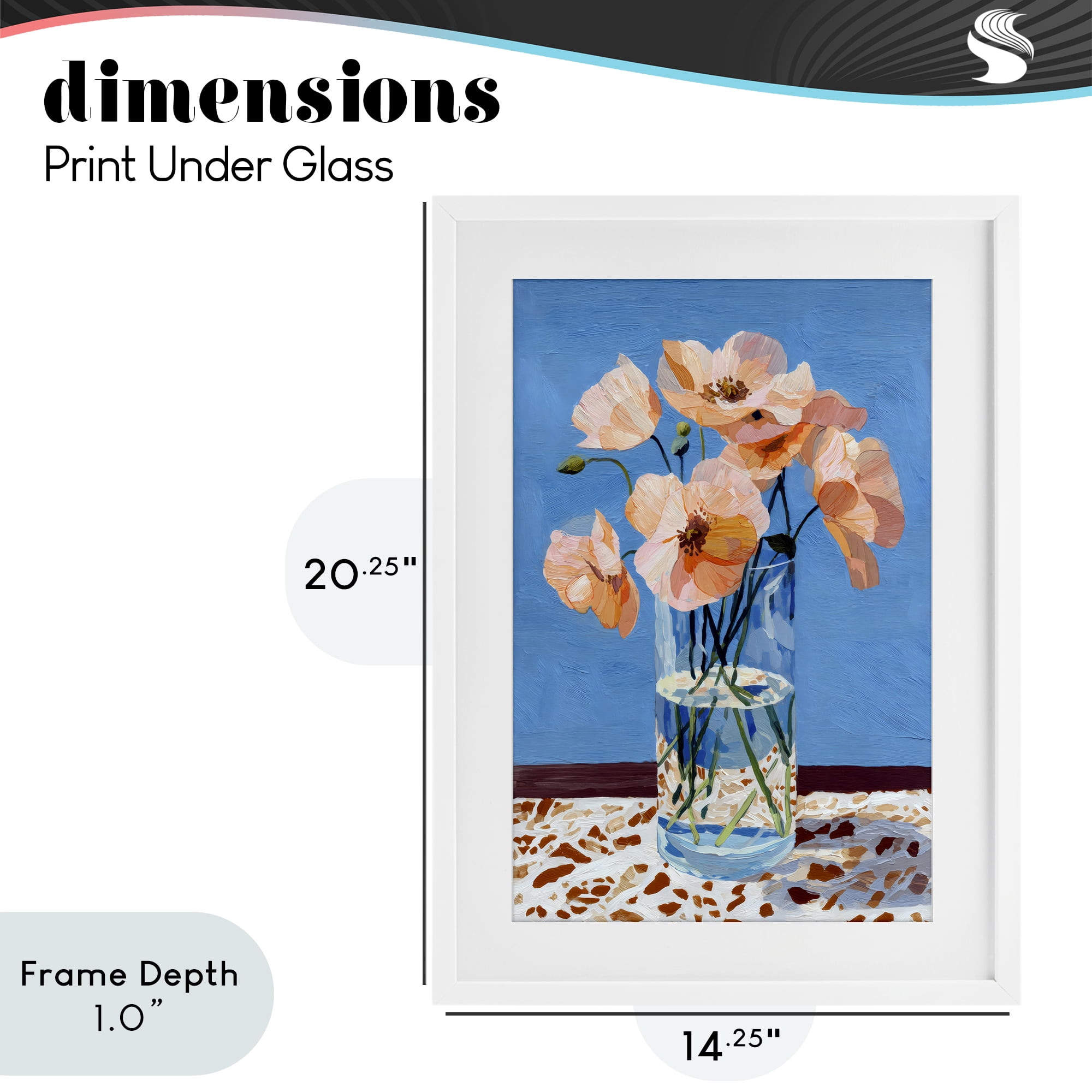 Stupell Industries Bright And Pink Poppies White Framed Print Under Glass, design by Petal Prints Design