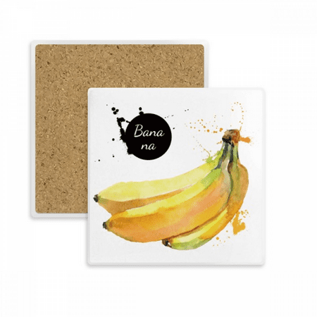 

Banana Watercolor Fruit Tasty Health Square Coaster Cup Mat Mug Subplate Holder Insulation Stone