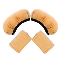 Soimiss Crutch Cushion for Armpits Reusable Armpit Pads Light Brown Flannel for Elderly 1 Set