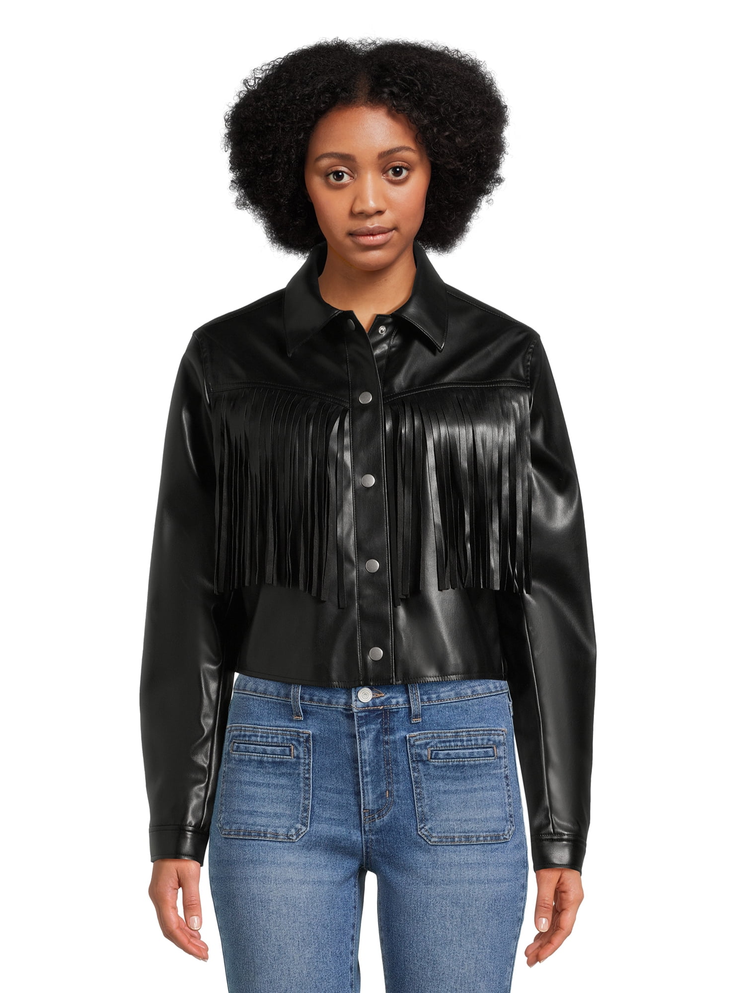 No Boundaries Faux Fur Coat, Women's and Plus - Walmart.com