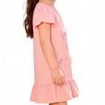 thumbnail image 3 of Spazoro Toddler Girls Dress, Floral Embroidery & Bow Short Sleeve Crew Neck Casual Summer Shirt Dresses Pink Size 3, 3 of 6