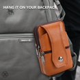 thumbnail image 4 of Luxtrada Men ​Mobile Phone Belt Pack Bag Loop Waist Holster Pouch Waist Bum Belt Bag Fanny Pack Pouch Case​ Cow Leather, 4 of 11